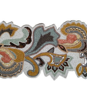 Ensemble de dessous-de-plat et de tapis de table de cuisine bohème, dessous-de-plat ronds tissés imprimés et chemin de table multicolore pour les dîners et les fêtes - Product Image 1