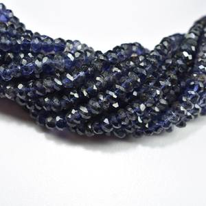 ลูกปัดพลอย iolite เหลี่ยมเพชรพลอย5มม. ลูกปัดสายธรรมชาติแบบหลวมสำหรับทำเครื่องประดับสร้อยข้อมือต่างหูอุปกรณ์ DIY - Product Image 2