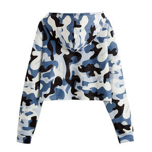 Top corto con capucha para mujer superventas de talla grande personalizado su propio diseño sudaderas con capucha para mujer - Product Image 2