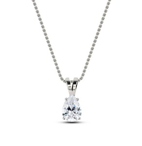 Pendentif solitaire classique en diamant taille poire 0,40 ct, diamant de laboratoire en platine, pour mariage, fiançailles, soirée - Product Image 3