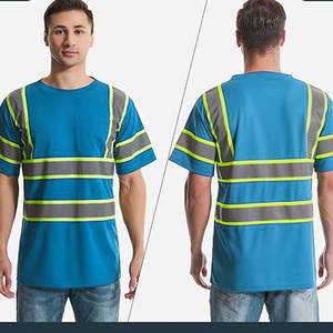 Chaleco reflectante de seguridad para hombre de calidad superior, camiseta, ropa de trabajo, algodón, poliéster, antibolitas, personalizable, venta al por mayor - Product Image 5
