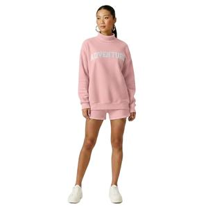 Conjunto de Dos Piezas para Mujer, Invierno 2026, Cuello Alto y Pantalones Cortos, Mezcla de Algodón Premium, Estilo Relajado, Suave, para Ropa Urbana - Product Image 1