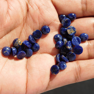 Sodalite naturelle 3x3mm Cabochon rond toutes tailles disponibles dos plat fabrication de bijoux pierre pierres précieuses en vrac - Product Image 2