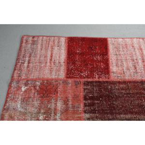 พรมวินเทจตุรกี ขนาด 5.3x7.9 ฟุต พรมขนาดใหญ่ สีแดงขาวไล่เฉด พรมขนสัตว์ - Product Image 4