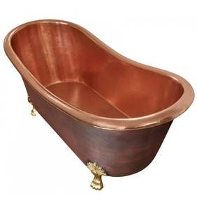 Contemporary Copper <b>Bathtub</b> For Modern Home Bathrooms Delivering Sleek Design And Rich Metal Finish - Product Image 2