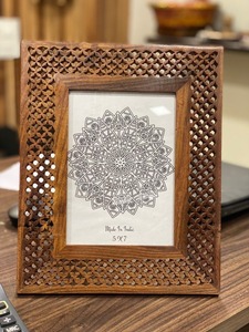 Marco DE FOTOS ecológico cuadrado de madera maciza A4 8x10 arte de pared rústico de madera dura de nogal para boda/cumpleaños - Product Image 4