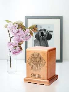 Wood Pet Urn <b>For</b> <b>Ashes</b> Dog Cat <b>Box</b> Personalized Cremation Casket Engraved Bespoke Small Medium Large - Product Image 4