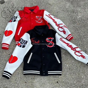 Chaqueta universitaria de alta calidad para hombre, parches de chenilla bordados, chaqueta universitaria de béisbol personalizada con letras, ropa de calle ODM OEM - Product Image 4