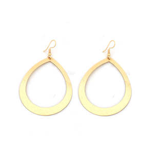 Orecchini a Cerchio con Goccia Traforata in Oro Bianco, Accessorio di Moda Elegante - Product Image 1