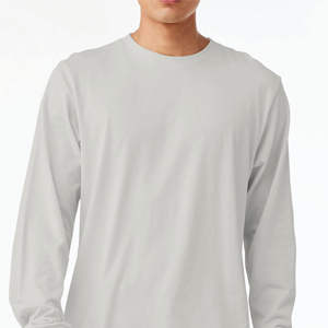 Earthy Comfort: T-shirt à col rond à manches longues en coton peigné Airlume 100%-Teinte en terre cuite, douceur classique - Product Image 5