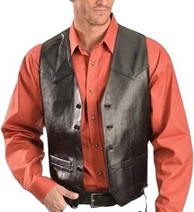 Gilet en cuir d'agneau pour homme Scully - Product Image 1