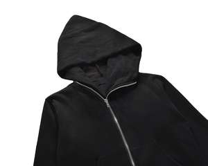 Designer Quality 100% Cotton <b>Fleece</b> Zipper-Up Breathable Embroidery Hoodie Oversized Winter <b>Sweatshirt</b> <b>Lined</b> Collar - Product Image 3