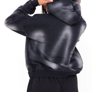 Sudadera con Capucha para Mujer, Estilo Urbano, Lavado Ácido, Forrada, con Logotipo Personalizado Serigrafiado, Venta al Por Mayor - Product Image 5