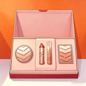 Combinaison de maquillage de haute qualité, rouge à lèvres de luxe, correcteur, fond de teint liquide, palette de fards à paupières, cadeau pour petite amie, Saint-Valentin - Product Image 5