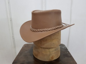 Nuevo Sombrero Vaquero de Cuero Marrón Perforado 2026 Hecho a Mano Estilo Western Outback con Ala Ancha Transpirable para Rancho de Pakistán - Product Image 6