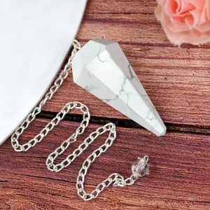 Natural Stone Crystals Wholesale Facetted Gemstone Healing Howlite Stone Bulk Chakra Reiki Dowsing Pendulum - Product Image 1