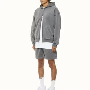 Abrigo informal Jersey grueso Alta calidad Nueva llegada Invierno Mejor calidad Suelto Cálido en blanco Liso Media cremallera Sudadera con capucha - Product Image 2