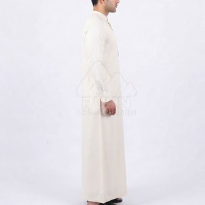 Comfortable Cotton Arabic <b>Thobe</b> <b>Men</b> Traditional Long Kurta Soft Flowing Design Full Sleeve Ankle Length Crew Neck Lightweight - Product Image 4