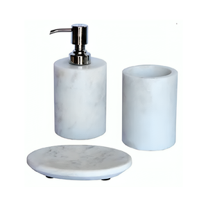 Distributeur de savon en marbre poli pompe rechargeable savon pour les mains Lotion minimaliste élégant salle de bain accessoire de cuisine - Product Image 4