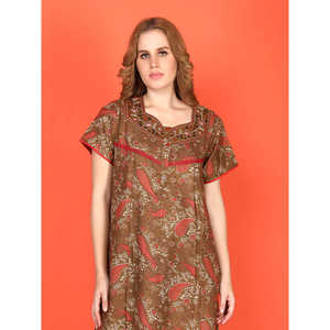 Evolove-Chemise de nuit Alpine mignonne pleine longueur, poche latérale, décolleté, broderie tissée, taille élastique, douce et confortable, dessin animé ODM Oem - Product Image 5