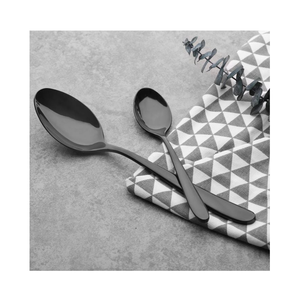Ensemble de couverts en acier miroir produits de haute qualité personnalisés quantités en vrac couverts de mariage ensemble de couverts noir mat - Product Image 6
