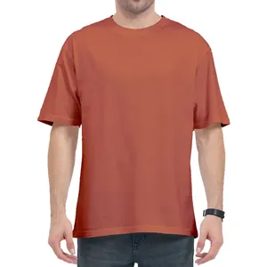 เสื้อยืดผ้าฝ้าย100% โอเวอร์ไซส์สำหรับผู้ชายเสื้อยืดผ้านุ่มยาวลายว่างเปล่า - Product Image 2