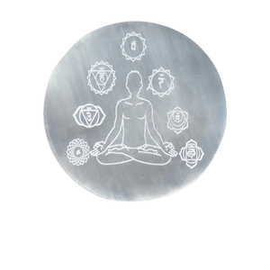 ถาดรองแก้วดีไซน์แผ่นซีลีไนต์และเรกิสลักลายหินอัญมณีบำบัดความรักแบบขัดเงาสำหรับตกแต่ง - Product Image 1