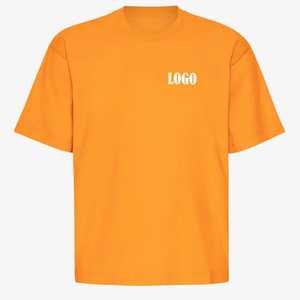 Camiseta informal de manga corta para hombre 100% algodón cuello redondo hombro caído 220 Gsm logotipo personalizado impreso sólido tejido DTF de talla grande - Product Image 5