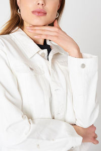 Offre Spéciale personnalisé surdimensionné mode dames femmes veste en jean unisexe lâche Denim manteau épaule tombante femmes veste en jean - Product Image 5