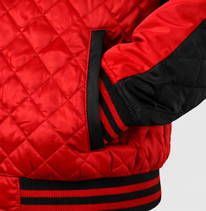 เสื้อแจ็คเก็ต OEM ODM สำหรับชุดกีฬา ชุดยูนิฟอร์ม ทีมวิทยาลัย แจ็คเก็ตแบบกำหนดเอง แจ็คเก็ตวาร์ซิตี้แบบเย็บติดกัน แจ็คเก็ตเบสบอล แจ็คเก็ตน้ำหนักเบาบุใยสำหรับฤดูหนาว - Product Image 5