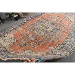 Alfombra turca Vintage clásica naranja Beige 5'9 \ "X 9 '1 \" Rectángulo Patchwork lana poliéster látex para vivir elegante Tabriz - Product Image 5