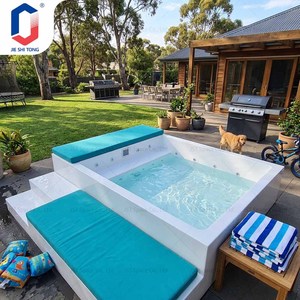 Piscina de jardín de lujo de fibra de vidrio usada, mini, elevada, para adultos, con decoración y kit de venta, en oferta. - Product Image 2