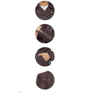 ¡Novedad de 2025! Chaqueta de cuero corta a la moda para mujer, patrón sólido, cuello levantado, cierre de cremallera, relleno de algodón de invierno crudo - Product Image 6