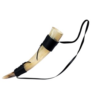 Tasses à boire classiques de style Viking faites à la main de qualité supérieure tasses corne de buffle polie avec étui en cuir et pointe en métal - Product Image 3