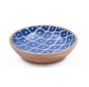 Cuenco de madera con estampado decorativo, fabricante de cuencos para servir ensaladas con estampado a mano, nuevo diseño - Product Image 3