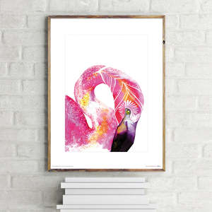 Impression artistique bohème tropical flamant rose de Sofie Rolfsdotter, design en papier amovible - Product Image 2