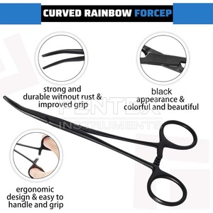 Pinza Quirúrgica Hemostática de Acero Inoxidable Negra para Cirugía, Instrumento Médico en Oferta - Product Image 4