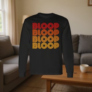 Bloop Blooper Fun Silly T-shirt a maniche lunghe unisex per adulti taglia grande - Product Image 3