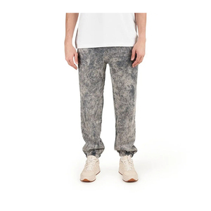 Pantalones de chándal de algodón 100% de peso pesado personalizados para hombre, pantalones extragrandes de cintura media de pierna ancha lavados con ácido con cordón de estilo informal - Product Image 1