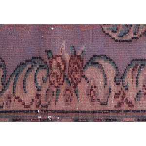 Turkish Large Rug 5.4x7.7 ft, <b>Red</b> Solid Vintage <b>Wool</b> Rug - Product Image 5