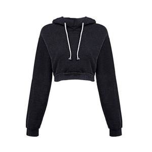 Sudadera con capucha de poliéster y algodón personalizada Unisex, sudaderas cortas recortadas de gran tamaño en blanco, cuello con capucha, ropa al por mayor - Product Image 6