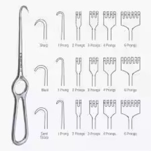Ensemble d'instruments vétérinaires professionnel en acier inoxydable Weitlaner manuel 4.5 5.5 6.5 7 écarteurs à broches émoussés 3x4 chirurgicaux - Product Image 2