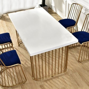 Table à manger italienne en marbre de luxe de qualité supérieure, petite Table et chaise de Style moderne pour la maison - Product Image 4