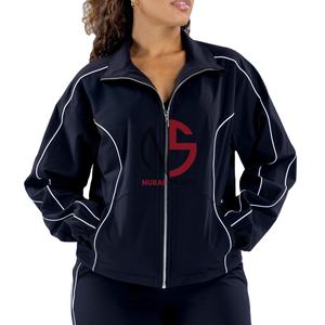 Vêtements d'automne et d'hiver en gros pour femmes Ensemble de jogging de haute qualité pour femmes Ensemble décontracté deux pièces à capuche double zippée et pantalon - Product Image 1