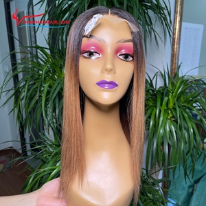 วิกผมบ๊อบผมมนุษย์สำหรับต่อผมตรงทรงกระดูกลูกไม้แบบตรง2x4วิกผมคนวิกผมชาวเวียดนาม - Product Image 1