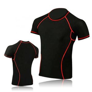 Mens Running <b>Rash</b> <b>Guard</b> Short Sleeve <b>Bjj</b> Custom Printed Rashguard Sublimation Jogging Wear - Product Image 2