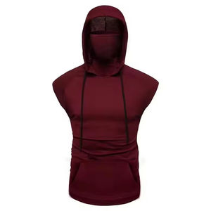 OEM Men <b>Sleeveless</b> <b>Hoodie</b> Cotton / Polyester Printed Oversize Pullover Hoodies Wholesale Latest Design <b>Sleeveless</b> Hoodies - Product Image 3
