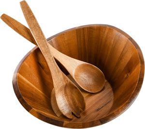 Ensemble de 3 saladiers en bois d'acacia Sherwood, saladiers en bois, ensemble de saladiers en bois d'acacia, grand saladier en bois d'acacia pour fruits - Product Image 4