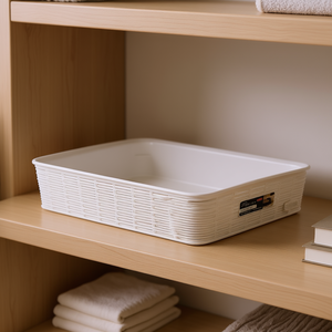 Stefanplast ELEGANCE White Storage <b>Basket</b> 35x26x6cm 30950 Model - Product Image 3