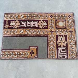 Tapis turc 1,3 x 2,1 pieds, petit tapis vintage, tapis patchwork marron gris - Product Image 3